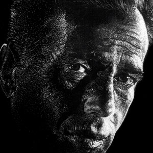 Humphrey Bogart Scratchboard Illustration